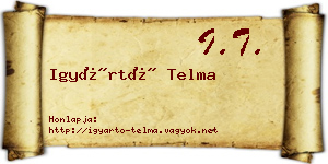 Igyártó Telma névjegykártya